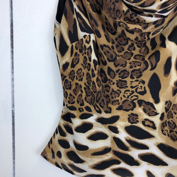Vintage Leopard Print Drape Front Tank Sz 8 - Picture 5 of 7